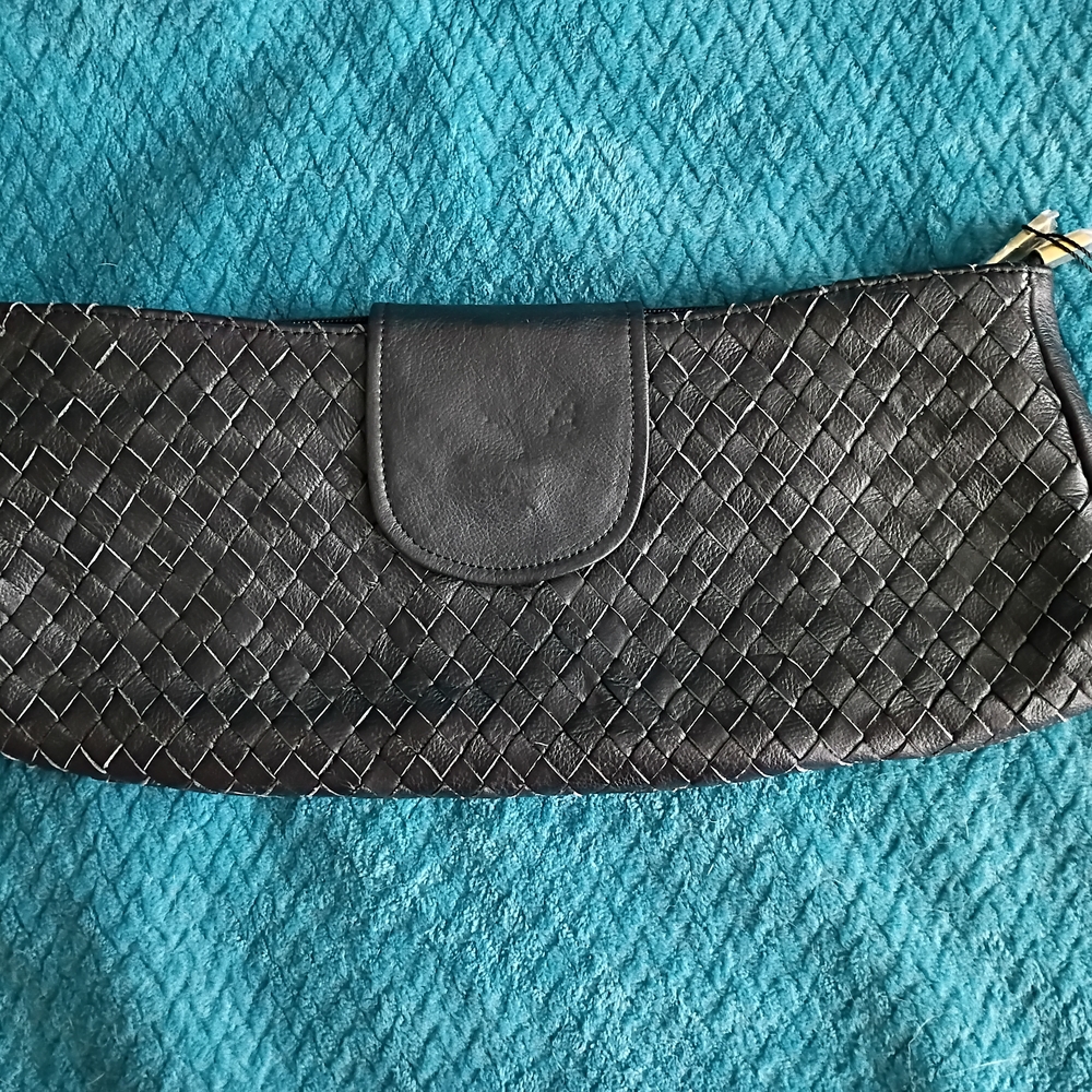 Chocolat Blu Black Woven Bag Clutch
